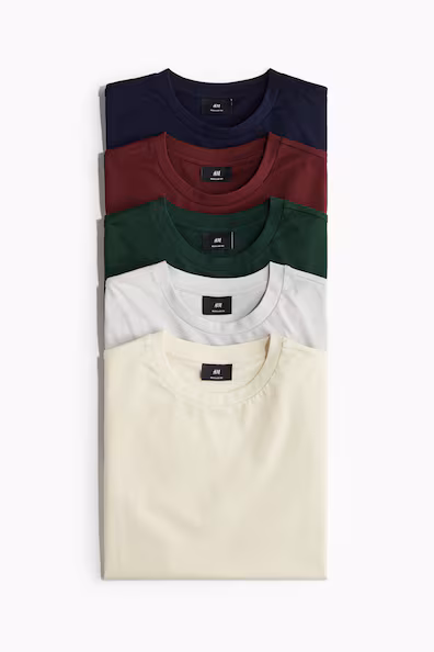 Пакет из 5 футболок REGULAR FIT H&M