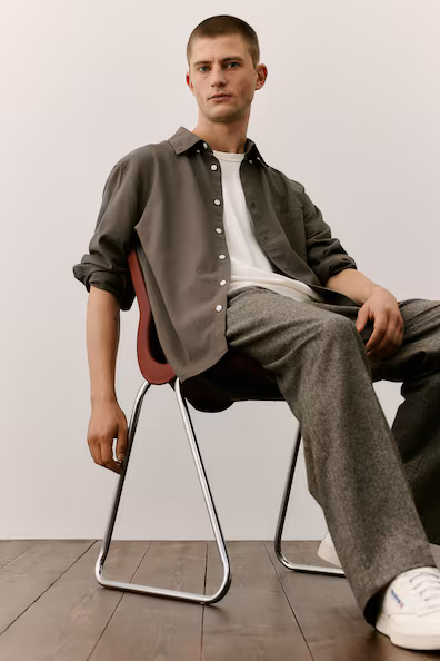 Рубашка с текстурой REGULAR FIT