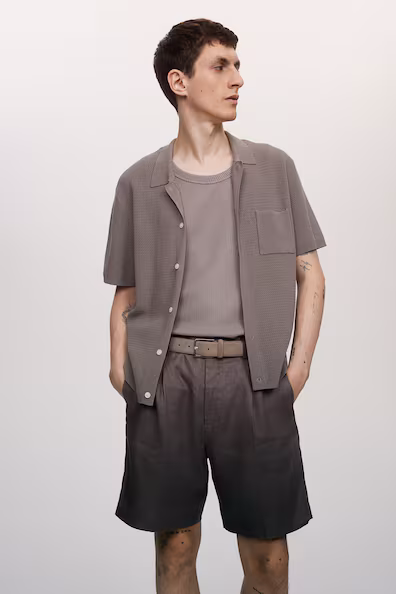 Рубашка из ткани с текстурой REGULAR FIT