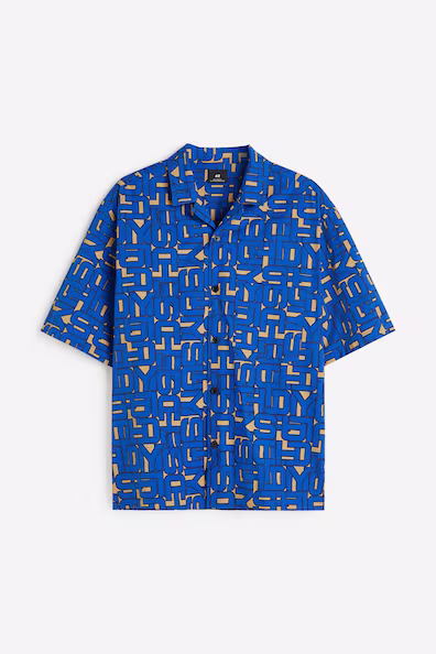 Рубашка курортного стиля в полоску OVERSIZED FIT