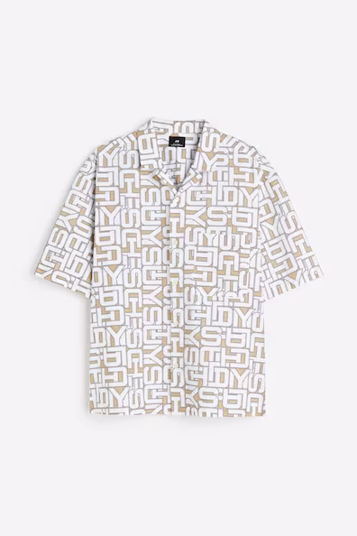 Рубашка курортного стиля в полоску OVERSIZED FIT