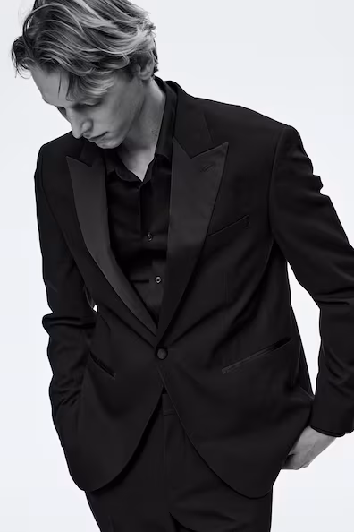 Узкое пальто с одним пуговицей SLIM FIT