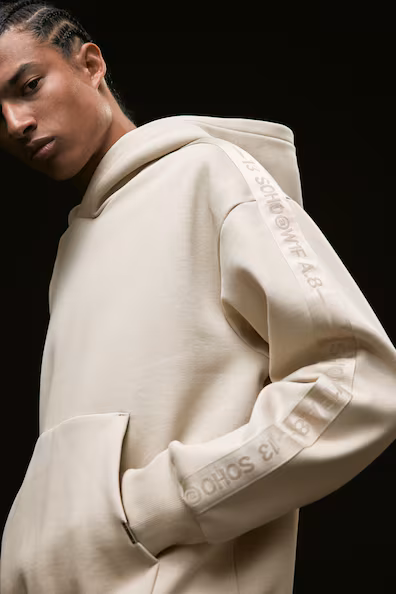 Толстовка с капюшоном и полосами LOOSE FIT H&M