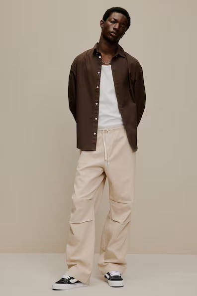 Брюки LOOSE FIT из мягкой саржи