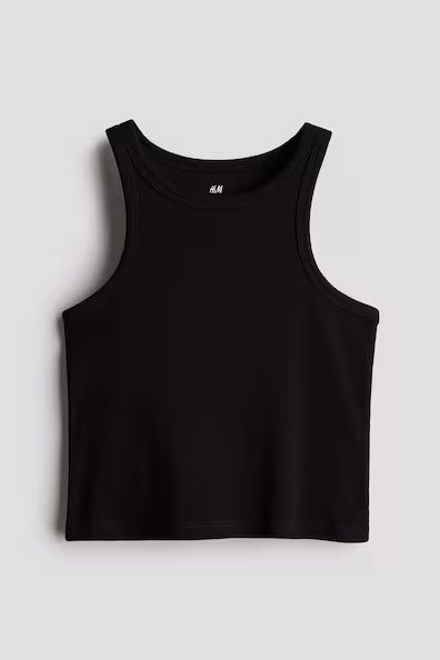 Топ H&M из рубчикового хлопка без рукавов