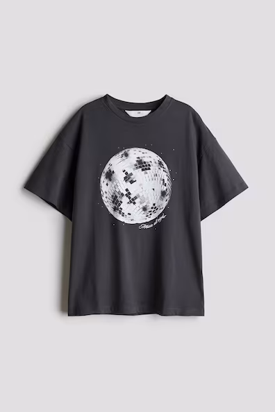 OVERSIZE футболка H&M с принтом