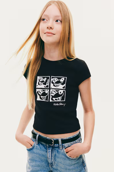 Свитер H&M с принтом DISNEY X KEITH HARING