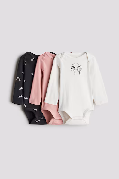 H&M набор из 3 боди с принтом