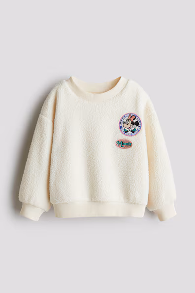 Свитшот из мягкой плюшевой ткани с аппликацией H&M