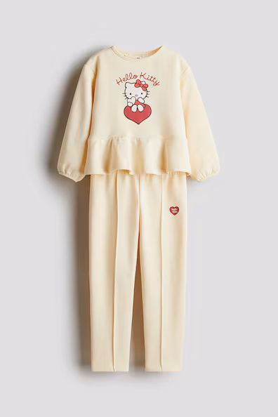 H&M костюм из 2 предметов из ткани мольтона с узором