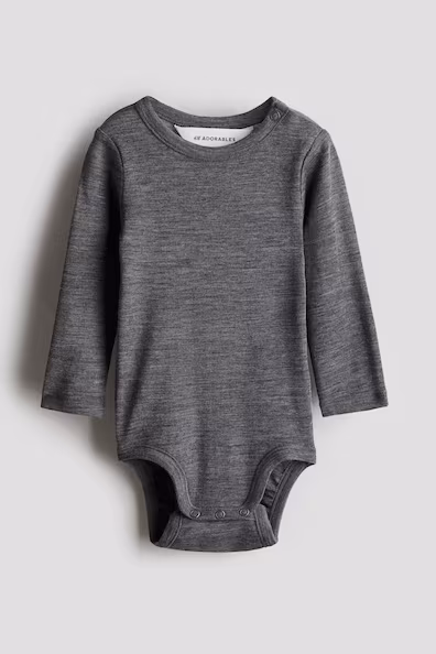 Джемпер-боди из шерстяной джерси H&M