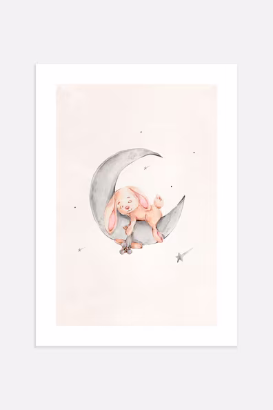 Плакат BUNNY SLEEPING MOON