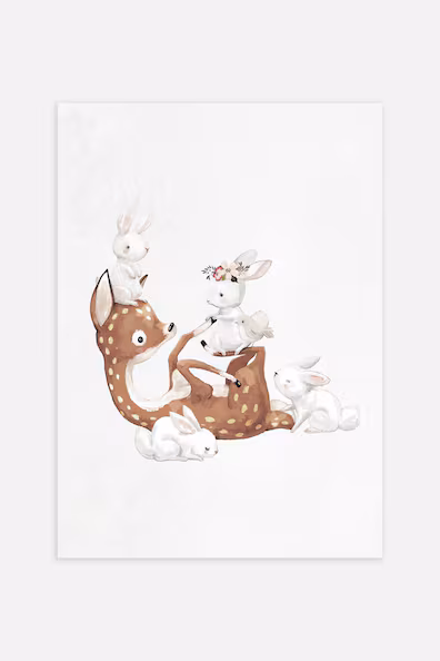 Постер DEER AND BUNNIES