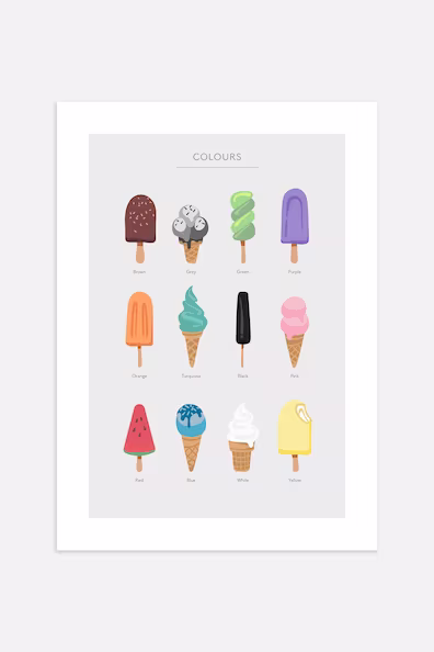 Постер ICE CREAM COLOURS