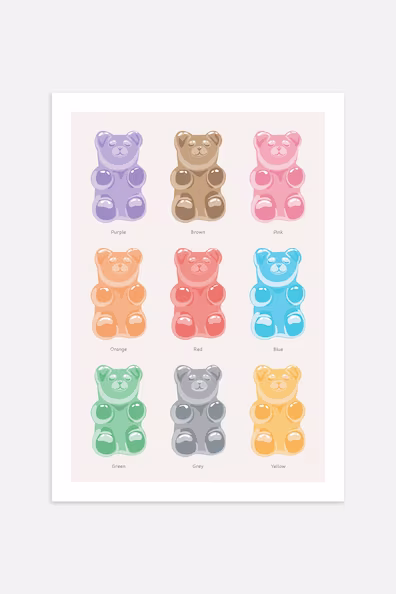 Постер GUMMY BEAR COLOURS