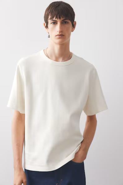 Футболка с текстурой решетки REGULAR FIT
