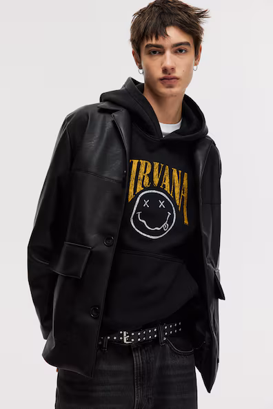 Толстовка с капюшоном и накладным принтом OVERSIZED FIT