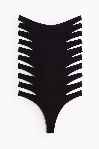 Пакет из 10 трусиков THONG из хлопка