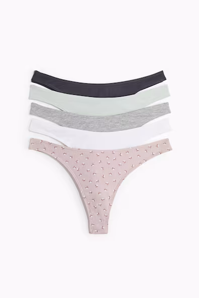 Пачка из 5 трусиков THONG из хлопка