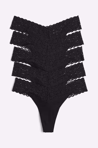 Пакет из 5 трусиков THONG из кружева