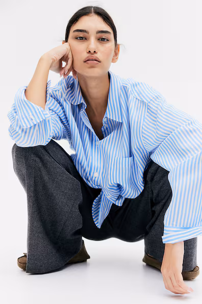 H&M рубашка оверсайз