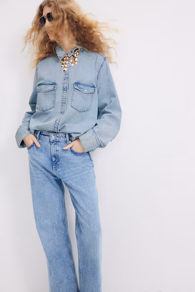 Рубашка из джинсовой ткани H&M
