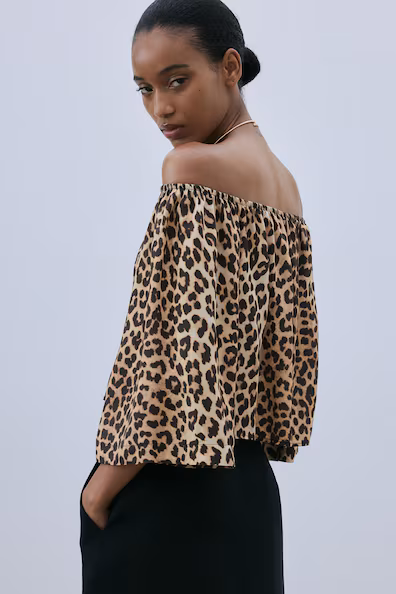 Блуза с открытыми плечами H&M