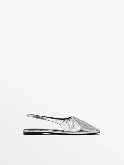 Zara Балетки на плоской подошве с металлической шнуровкой