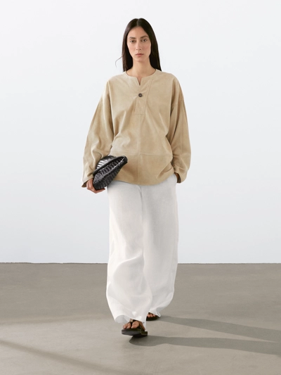 Zara Широкая блуза из замши