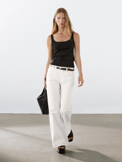 Zara Хлопковый топ из смеси тканей купить с доставкой.