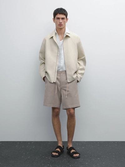 Zara Бермуды из хлопково-шерстяной смеси в стиле джоггеры