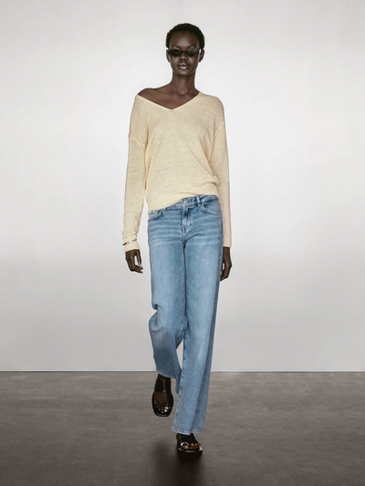 Zara Джемпер с длинным рукавом из 100% льна