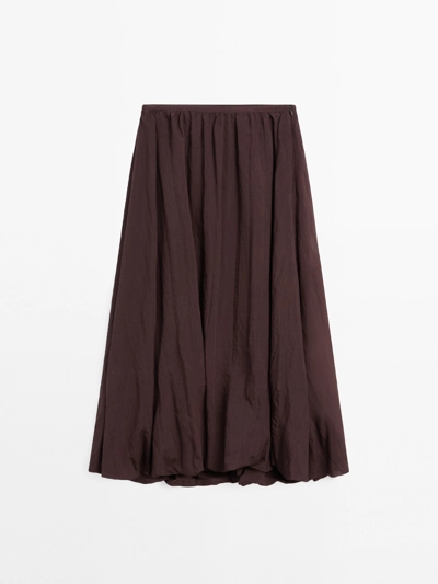 Zara Юбка миди с воздушным шаром и складками