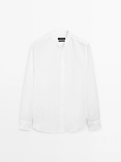 Zara Рубашка из 100% льна с регулярной посадкой и стойкой