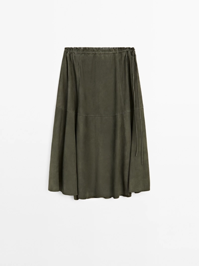 Zara Юбка из замши с завязками