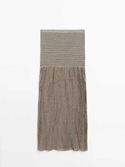 Zara Юбка-миди с мраморным узором и складками