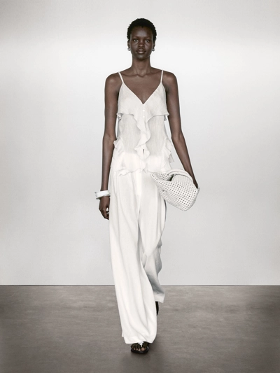 Zara Льняные брюки с защипами PALAZZO из смеси льна