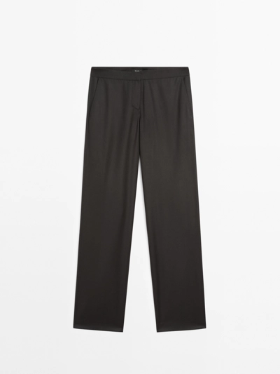 Zara Брюки прямого кроя с низкой посадкой