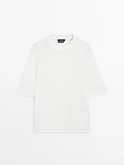 Zara Свитер из льна с коротким рукавом