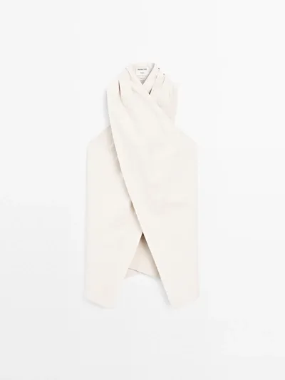 Льняная топ-блузка с завязками - STUDIO- Заказать в России