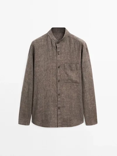 Рубашка OVERSHIRT свободного кроя с стойким воротником