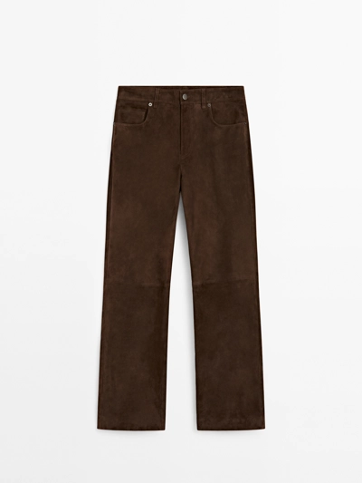 Zara Замшевые кожаные брюки