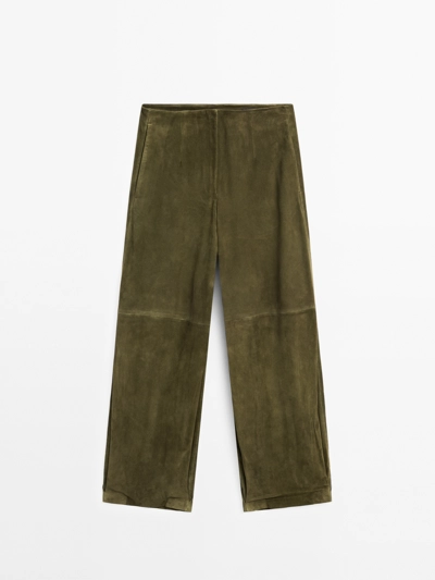 Zara Брюки из замши с лампасами