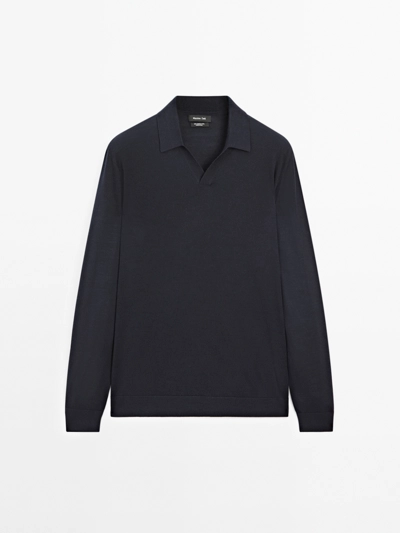 Zara Поло-свитер из 100% мериносовой шерсти