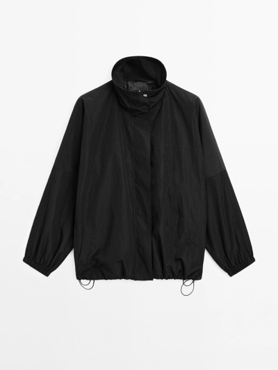 Zara Пуховик с высоким воротником из технической ткани купить с доставкой.