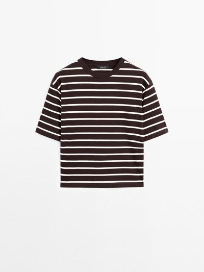 Zara Футболка из 100% хлопка в полоску