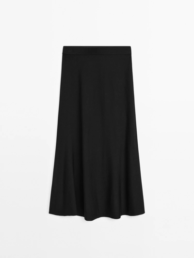 Zara Юбка-миди а-силуэт из вязаного полотна