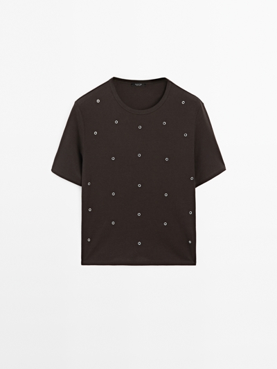 Zara Оверсайз футболка с деталями люверсов