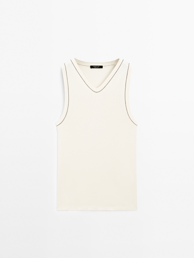 Zara Футболка из 100% хлопка с контрастными деталями