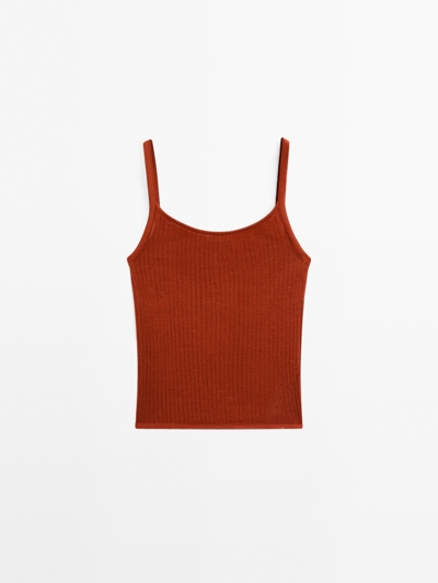 Zara Рифленый топ короткого кроя купить с доставкой.